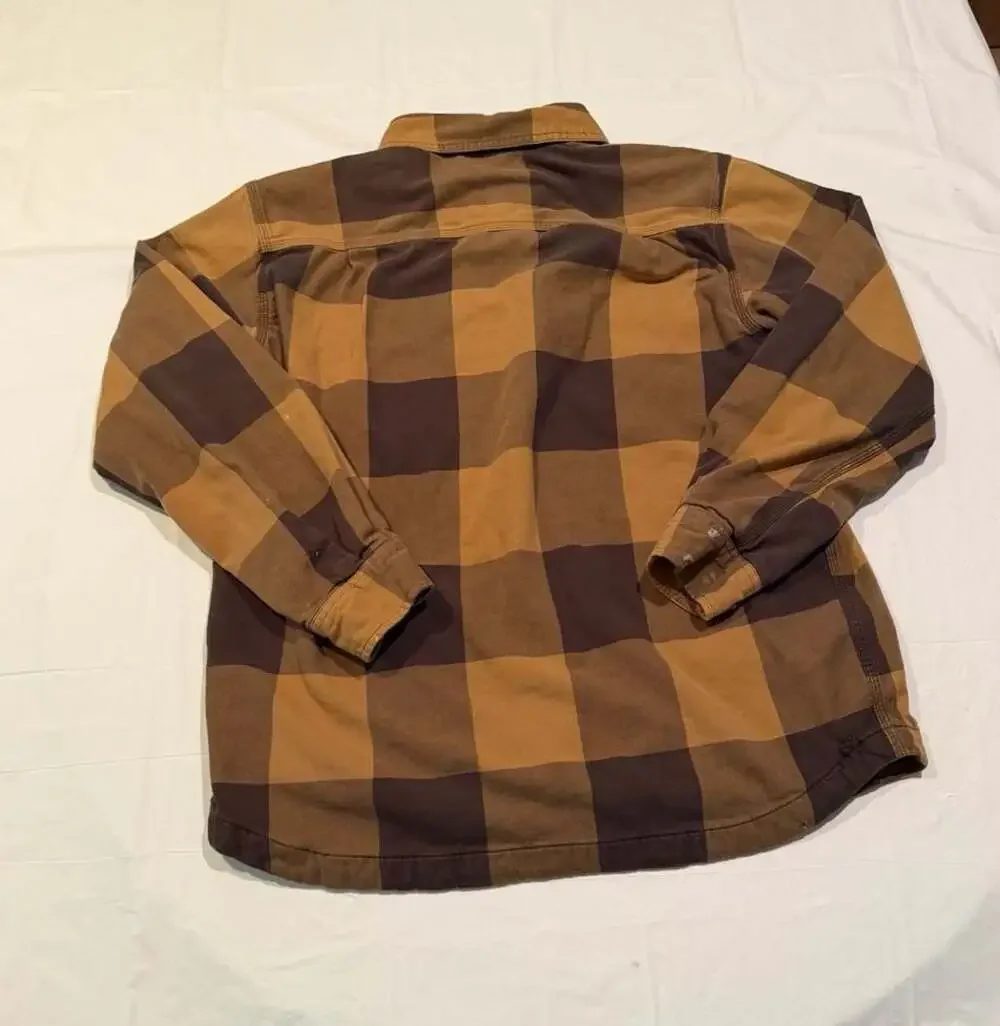 Carhartt Hubbard Sherpa-Lined Plaid Shirt Jacket Size Large